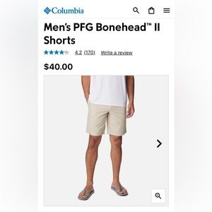 Men’s Columbia PFG Khaki Shorts - Bonehead